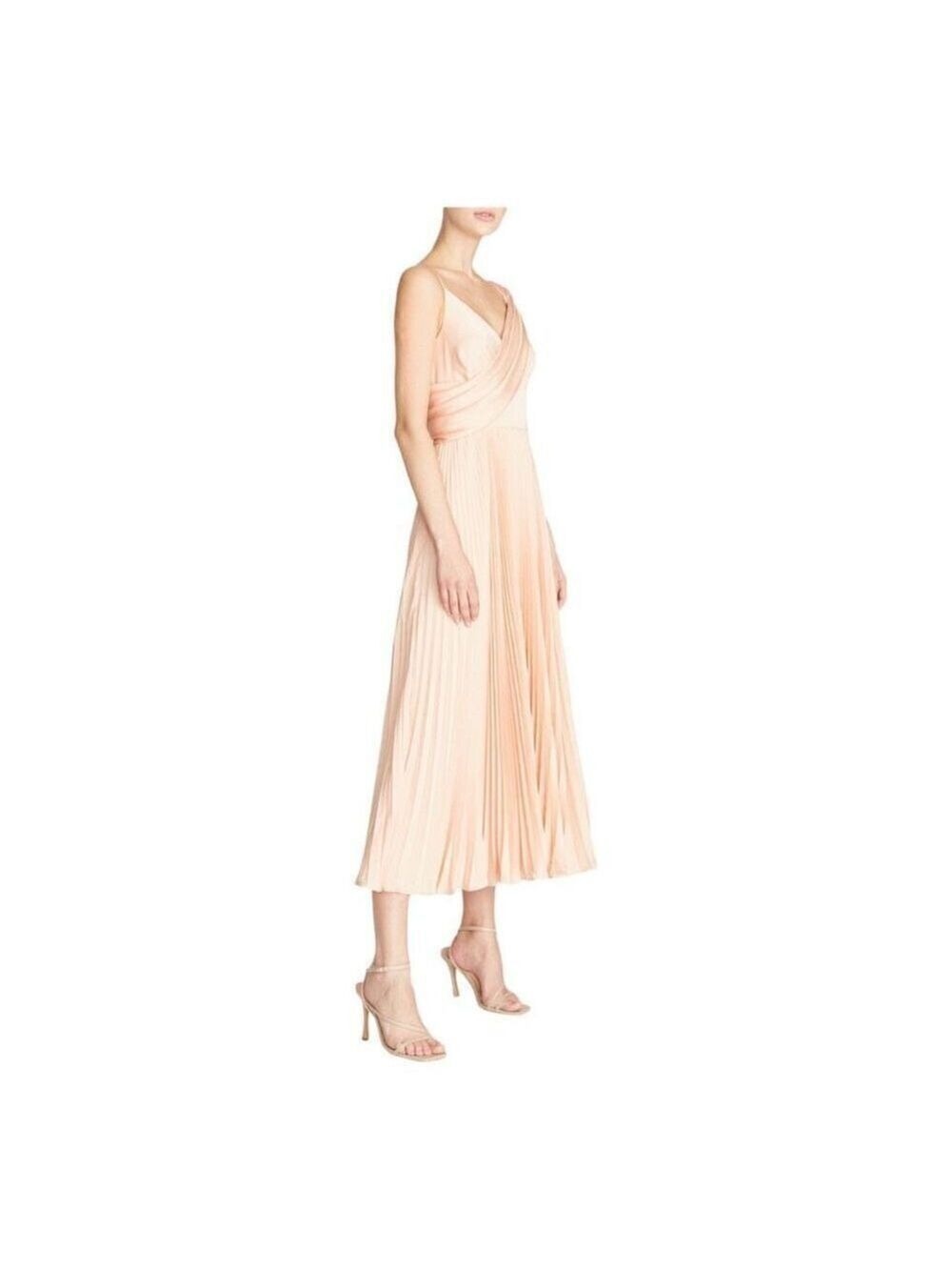 Theia cara Pink Pleated Cocktail Dress Size 14 NWT